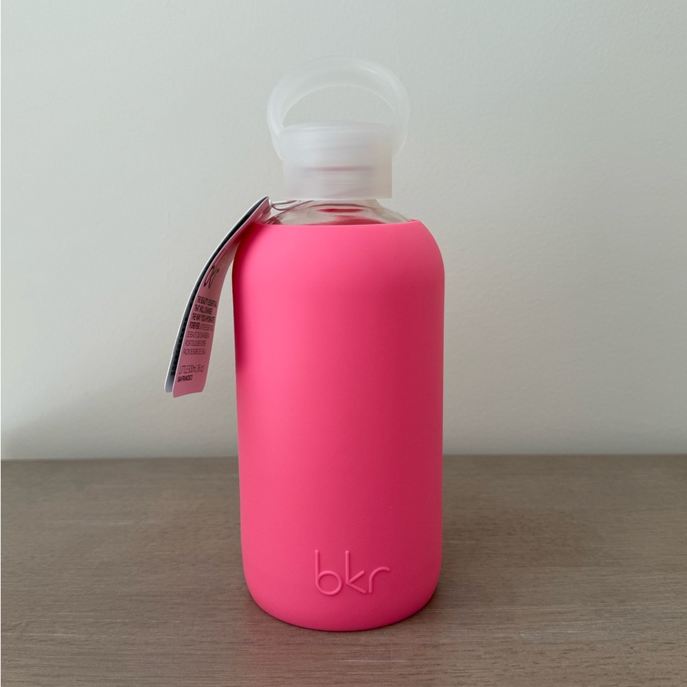 bkr Hot Pink Silicone Glass Water Bottle